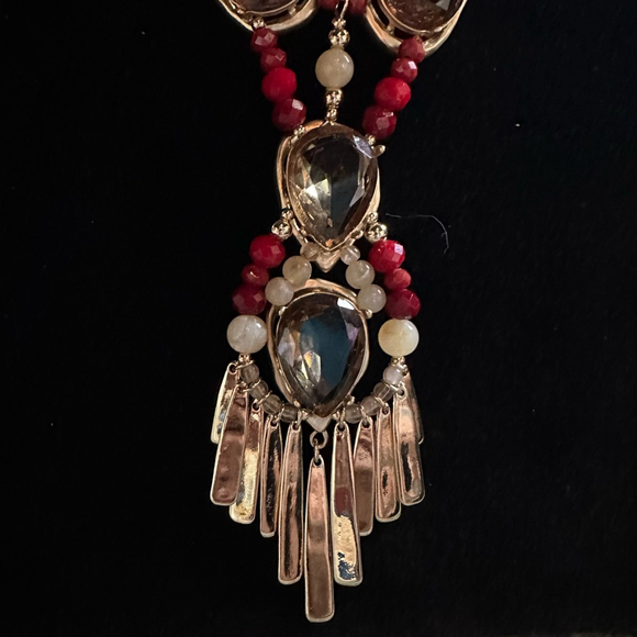 Women's Chico's Necklace Red and Gold - Picture 9 of 10